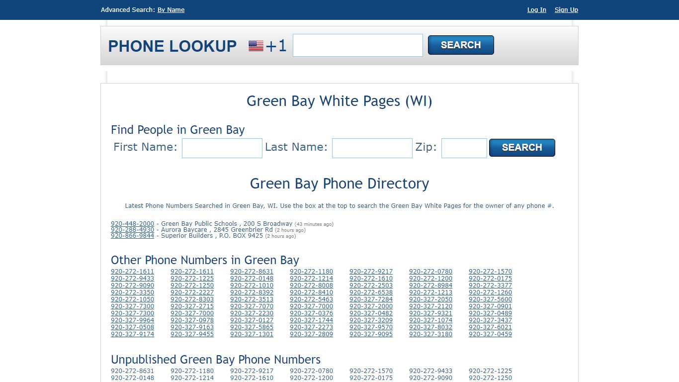 Green Bay White Pages - Green Bay Phone Directory Lookup